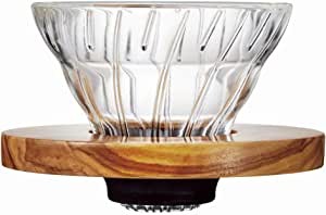 HARIO Haoliao heat-resistant glass V60 hand-brewed coffee drip filter cup olive wood No. 1 VDG-01-OV for 1~2 cups